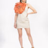 Ruby Hemp dress with flower made of natural dyed organza silk-03