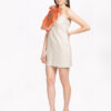 Ruby Hemp dress with flower made of natural dyed organza silk-05